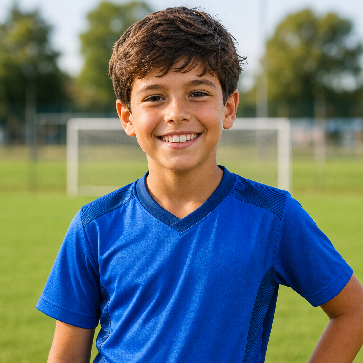 Foto de ejemplo de Mateo con camiseta azul
