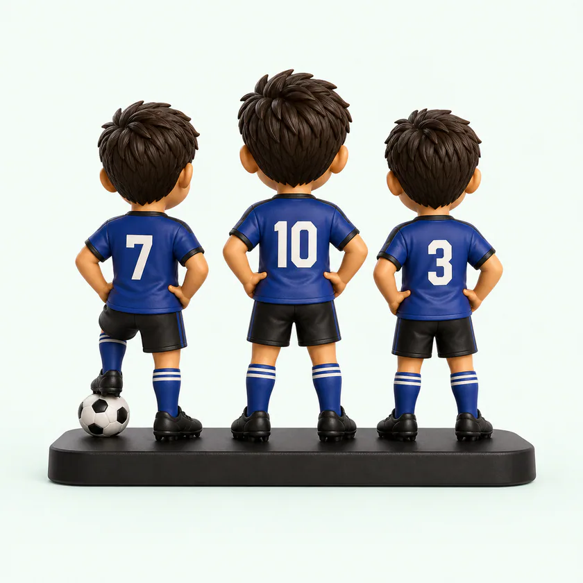 Pack de tres mini futbolistas personalizados para equipo